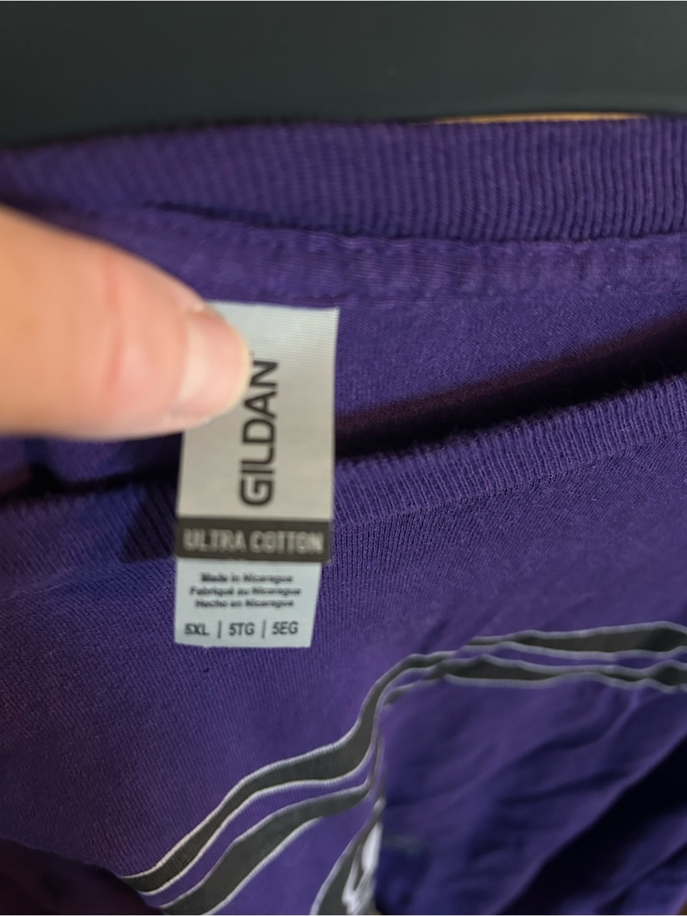 Crayon Print Purple long sleeve Tee 5x - Picture 3 of 6